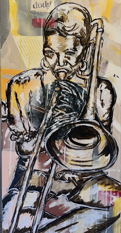 Trombonist (Inspired by the artist's play titled The Bells of Amersfoort)