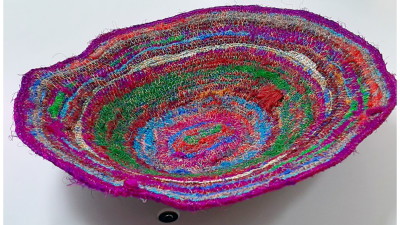 Multi-Coloured Sari Silk String Bowl