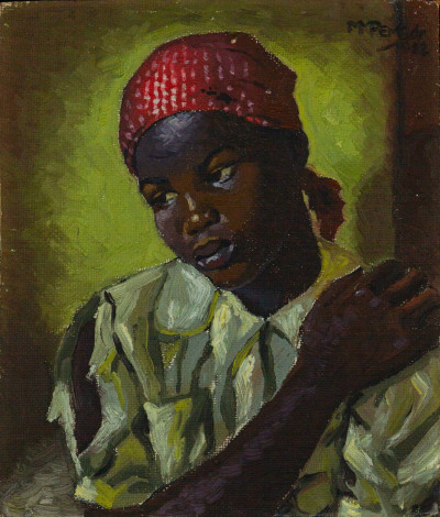 WOMAN WITH RED SCARF