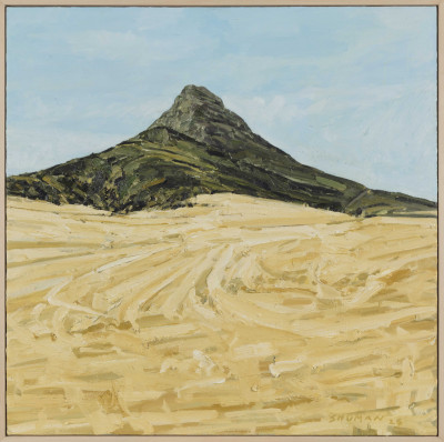 After the Harvest wheat fields, Kasteelberg north face