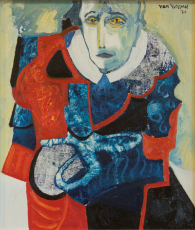 Seated woman in black