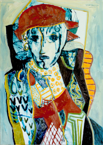 Woman with a red hat