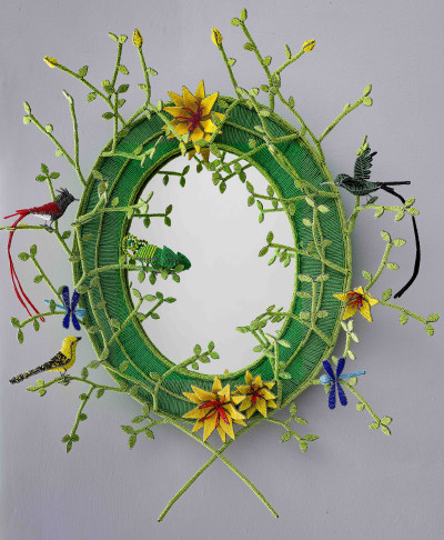 Botanical Beaded Mirror