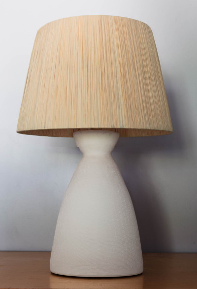 Ceramic Lamps with Rafia Shade