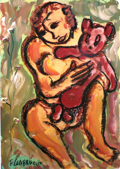 Woman with teddy bear