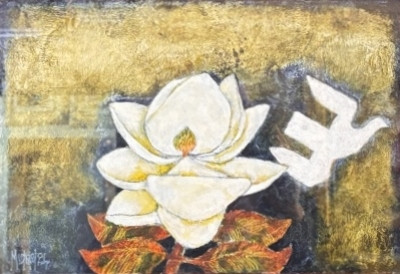 c Dove and magnolia / Twee in wit