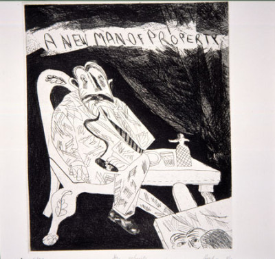 He inherits, from the portfolio: Hogarth in Johannesburg, series:A Rake's Progress