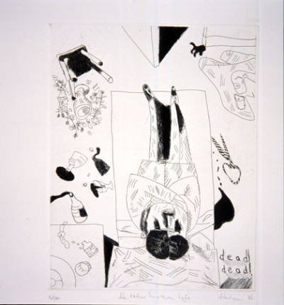 He takes His Own Life, from the portfolio: Hogarth in Johannesburg, series: A Rake's Progress