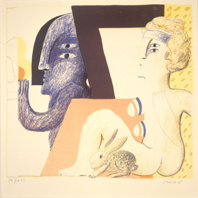 Couple with a rabbit