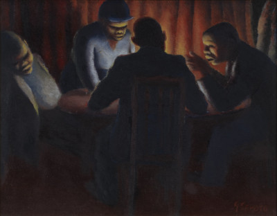 Four Figures at a Table