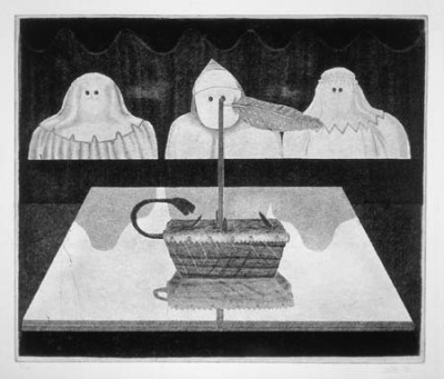 From Masque series: Three Hooded Men