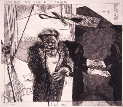 Waiting out the Recession, from the portfolio: Hogarth in Johannesburg, series: Industry and Idleness
