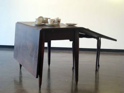 Untitled {glued cups on table}
