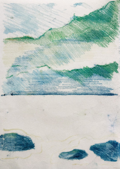 Storm clouds over a quiet sea