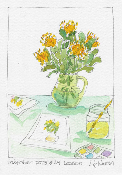 Inktober 2025 Day 29: Lesson