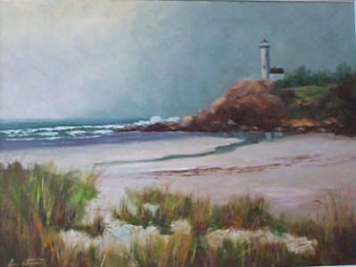 Beach Dunes and Lighthouse