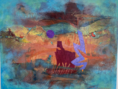 Man, Beast and Ball in a Dream Landscape